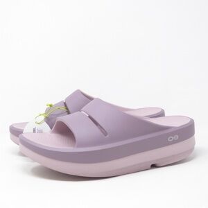 OOFOS Womens OOmega OOahh Luxe Slide Venus Purple Mauve Recovery Sandals Size 10